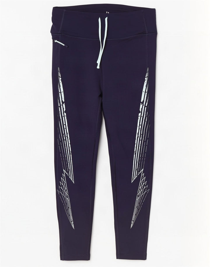 Leggings gráficas femininas Under Armour UK 12 poliéster azul marinho médio