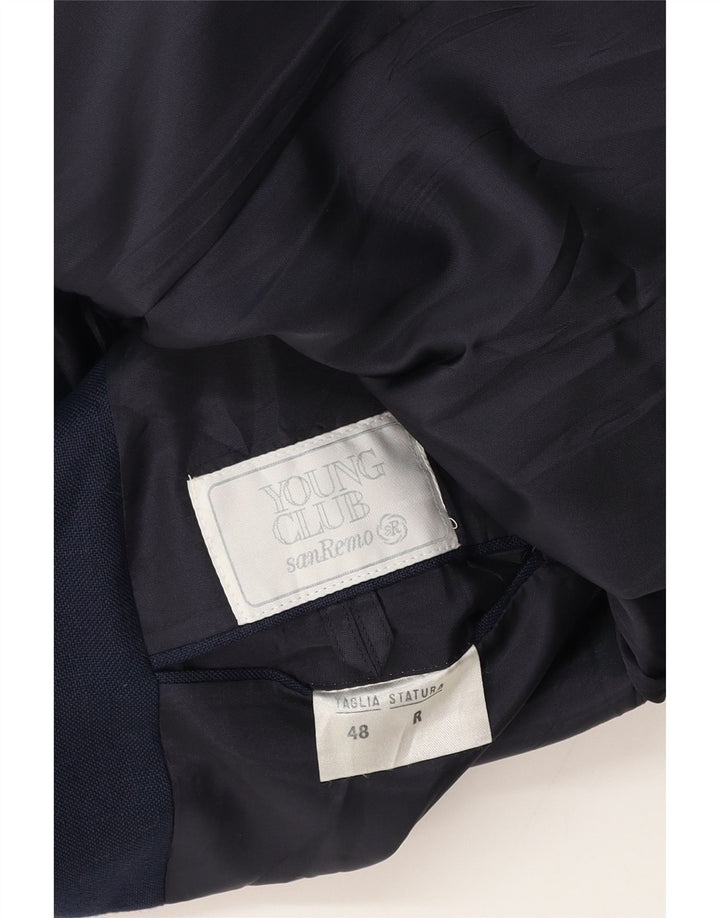 Jaqueta blazer masculina San Remo com peito duplo IT 48 azul marinho médio