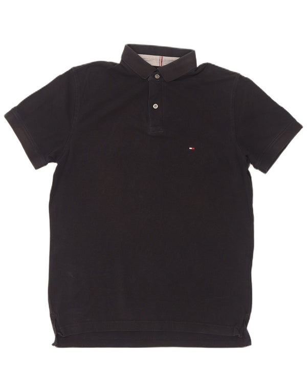 Camisa polo masculina Tommy Hilfiger pequena algodão azul marinho