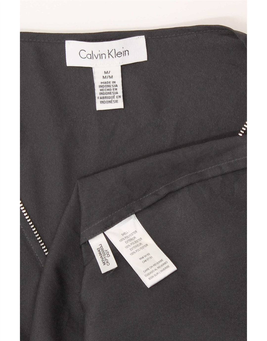 Blusa feminina de manga comprida Calvin Klein UK 14 poliéster cinza médio