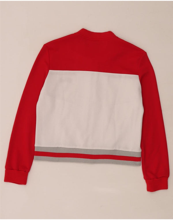 Fila Womens Crop Tracksuit Top Jacket UK 10 Small Red Colourblock Poliéster