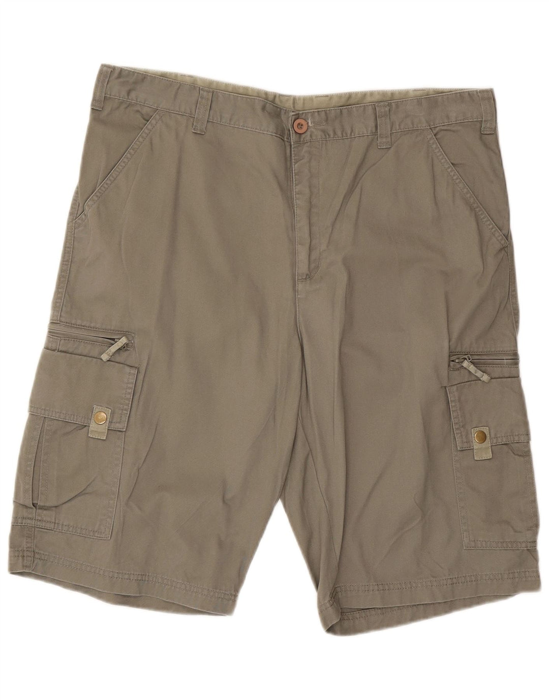 Shorts cargo masculino vintage W38 XL algodão cáqui