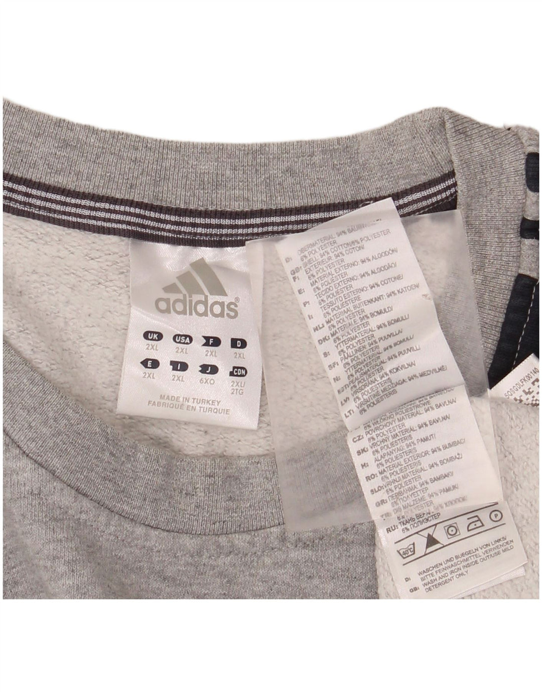 ADIDAS Mens Moletom Jumper 2XL Cinza Colourblock Algodão