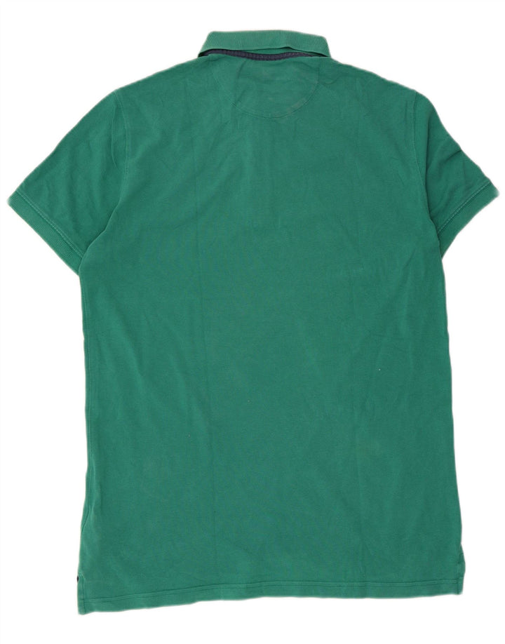 Camisa polo masculina Massimo Dutti Regular Fit algodão verde médio