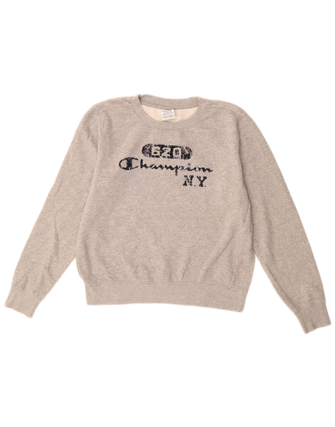 Champion moletom gráfico feminino jumper UK 14 cinza médio manchado