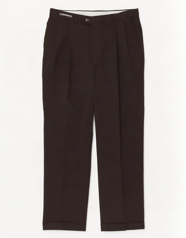 Calça masculina Marks & Spencer com pegged terno W34 L31 poliéster preto