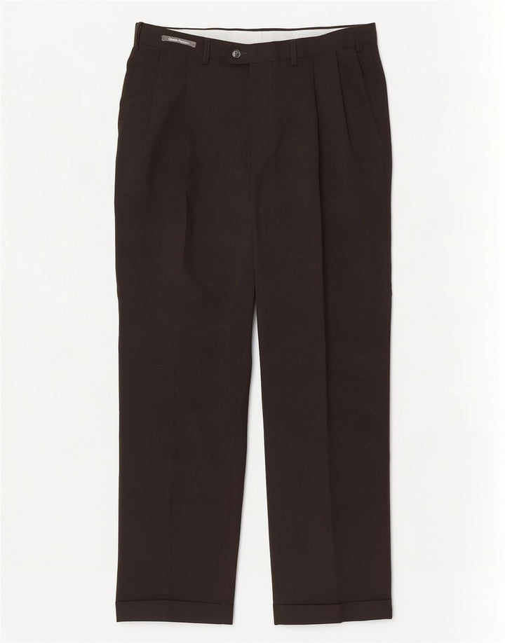 Calça masculina Marks & Spencer com pegged terno W34 L31 poliéster preto