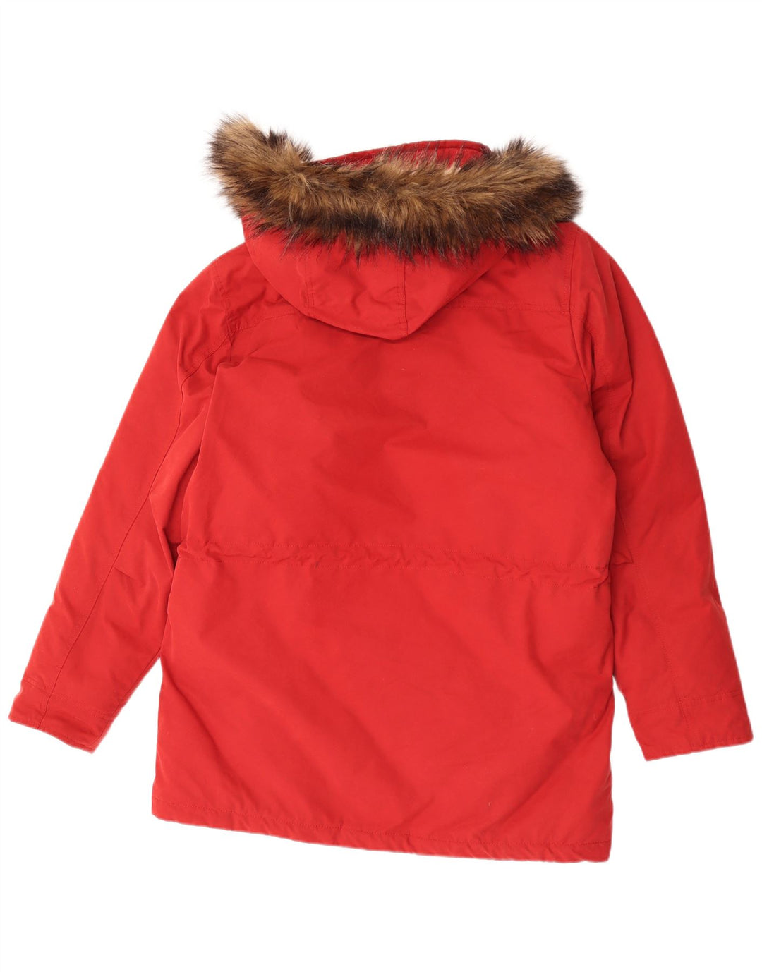 Casaco masculino acolchoado com capuz Abercrombie & Fitch Reino Unido 38 poliéster vermelho médio