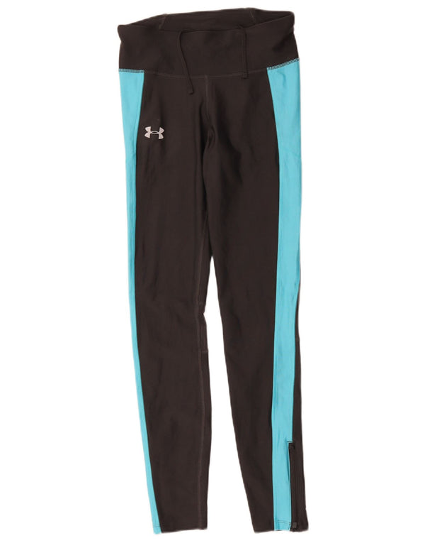 Under Armour Womens Heat Gear Leggings Reino Unido 8 Small Black Colourblock
