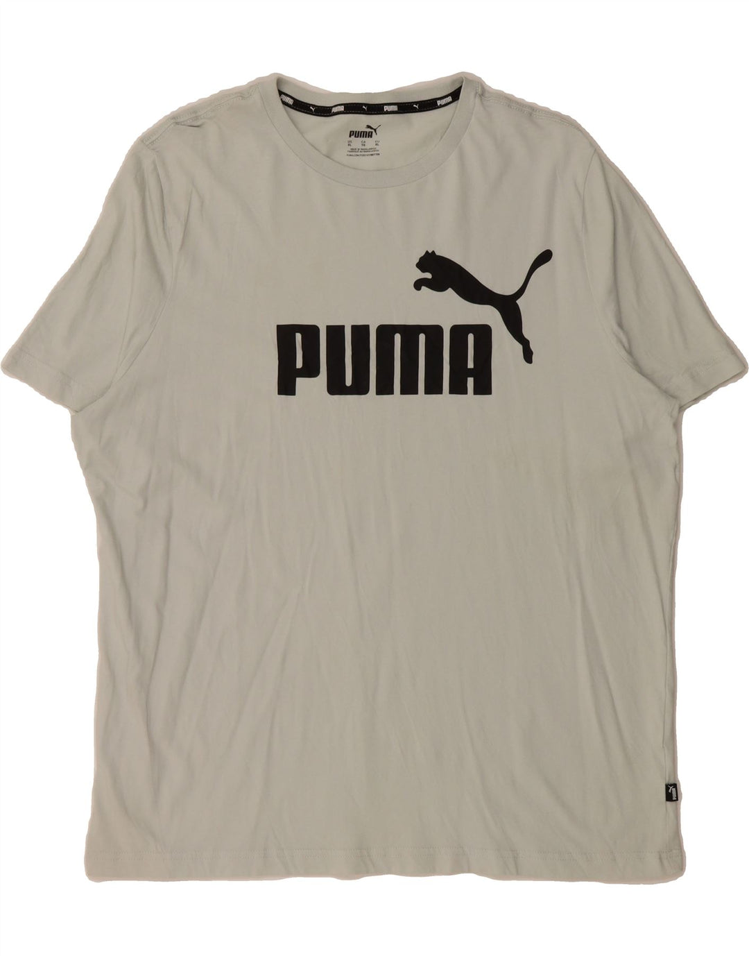 PUMA Mens Graphic T-Shirt Top XL Grey Vintage Puma and Second-Hand Puma from Messina Hembry 