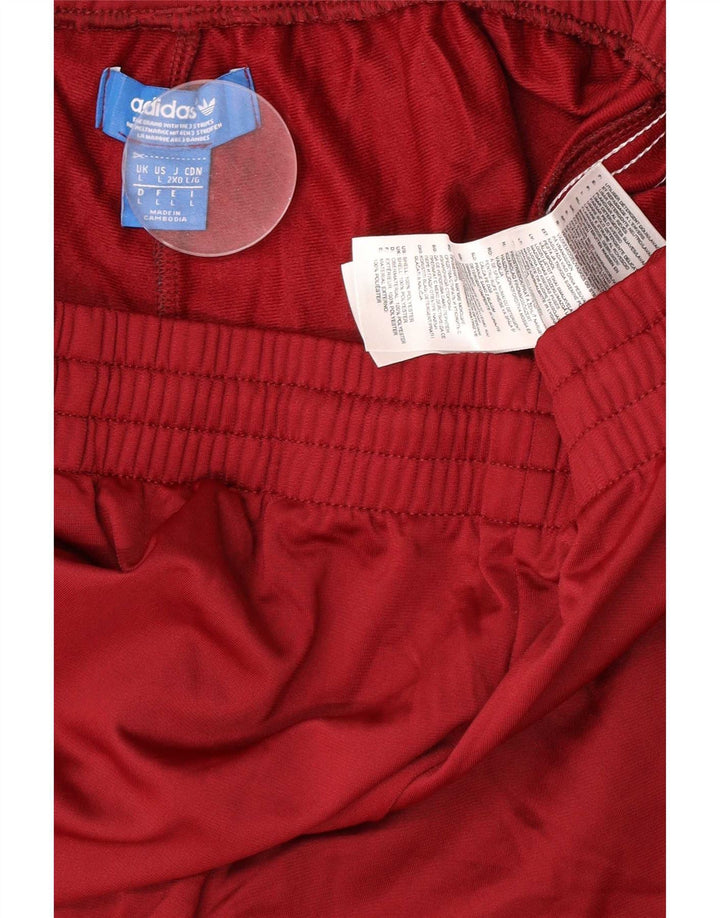 Calças de treino masculinas Adidas grandes poliéster cor de vinho