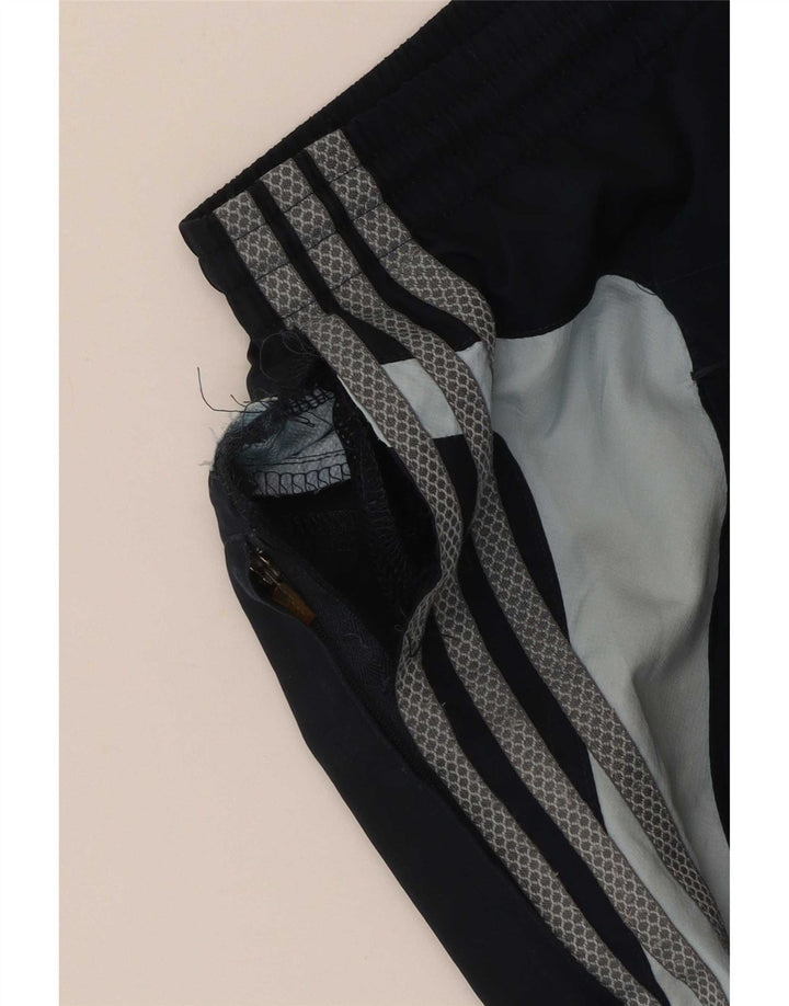 Calça de treino masculina Adidas grande azul marinho colorblock poliéster
