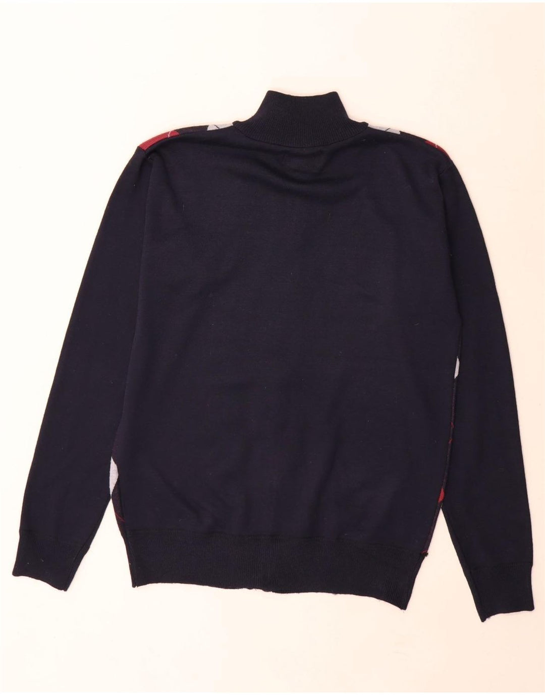 Pierre Cardin Suéter Cardigan Masculino Pequeno Azul Marinho Argyle/Diamante