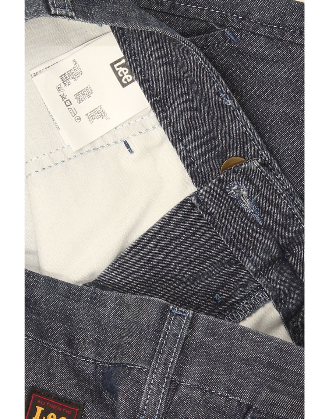 Lee Mens Chino Shorts W33 Médio Algodão Azul Marinho