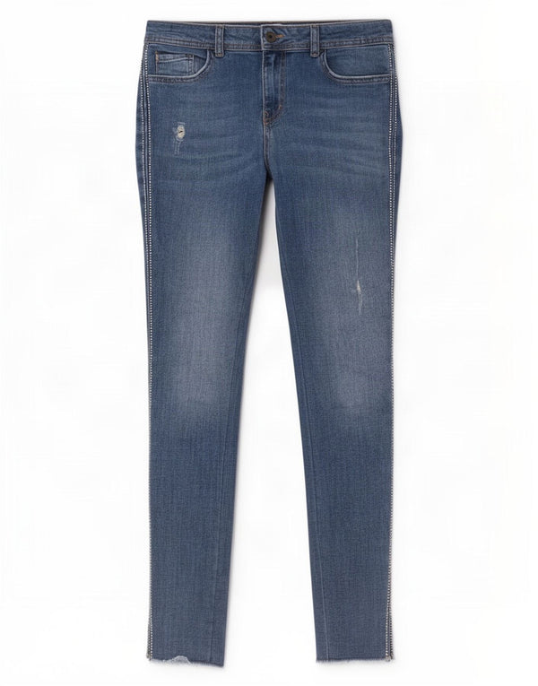 Zara Jeans Skinny Feminino UE 38 Pequeno W28 L28 Azul