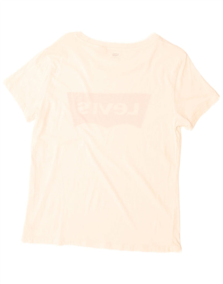 Camiseta feminina gráfica Levi's UK 14 médio branco