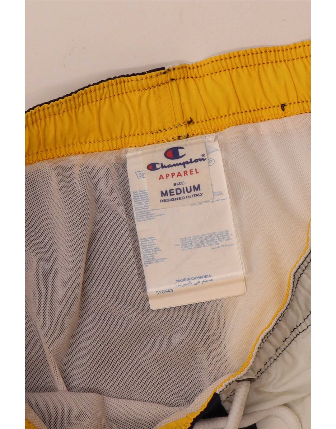 Shorts de natação masculino Champion Graphic azul marinho médio bloco colorido