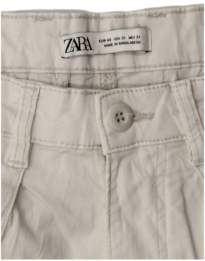 Calça cargo reta masculina Zara EU 40 médio W31 L28 algodão branco