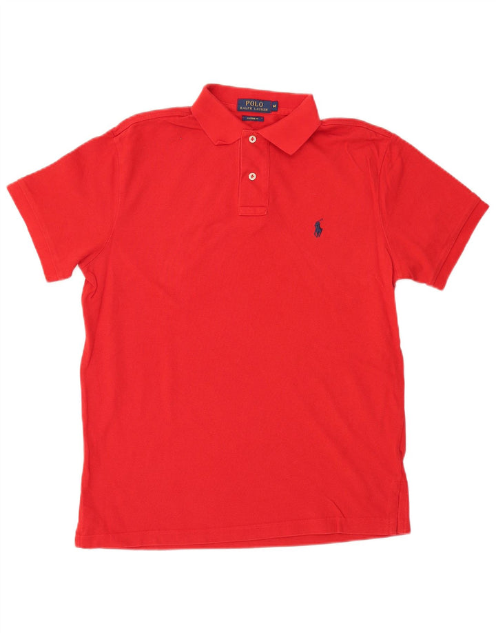 Polo Ralph Lauren Mens Custom Fit Camisa Pólo Médio Algodão Vermelho