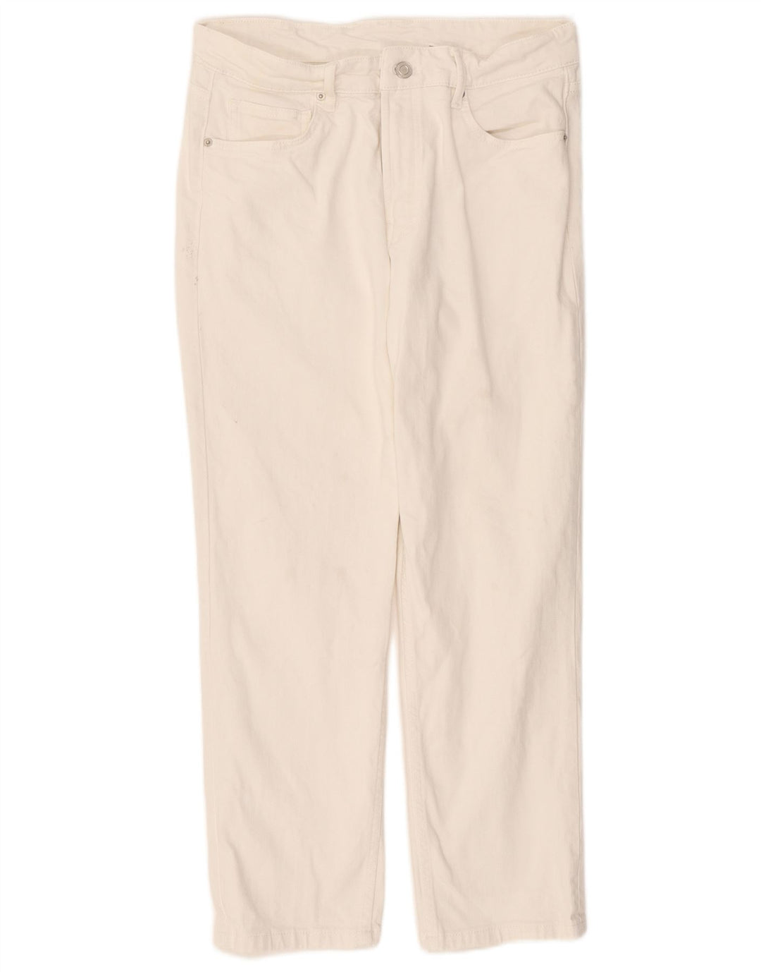 Jeans reto feminino Massimo Dutti EU 40 médio W30 L26 algodão branco