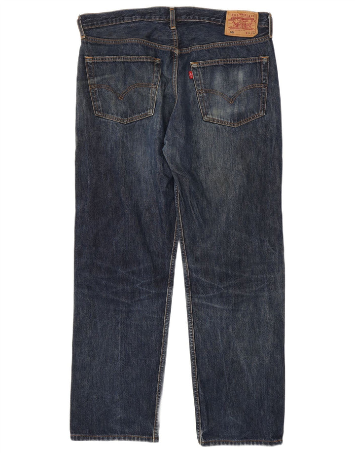 Levi's Masculino 501 Straight Jeans W38 L30 Azul Marinho Algodão