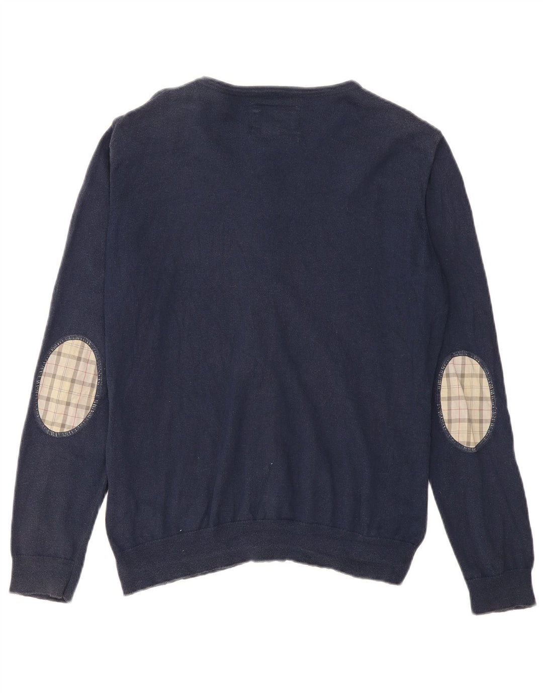 Suéter cardigã feminino BARBOUR Reino Unido 16 grande algodão azul marinho