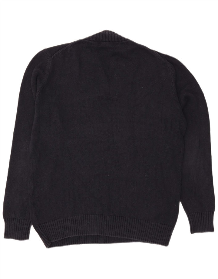 Suéter masculino Zara com decote em V grande azul marinho