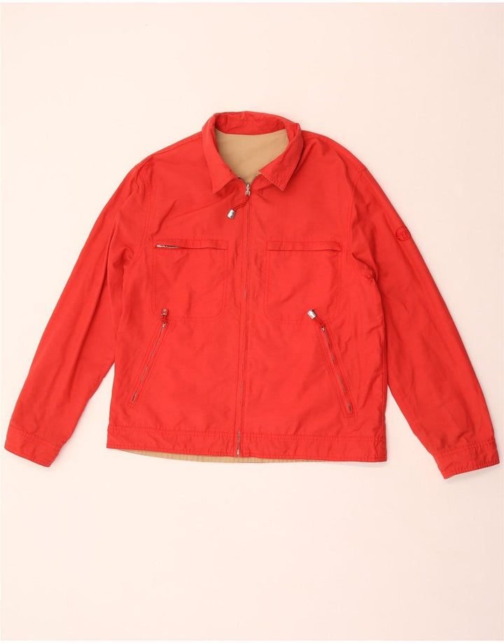 Jaqueta reversível masculina Sergio Tacchini UK 38 algodão bege médio