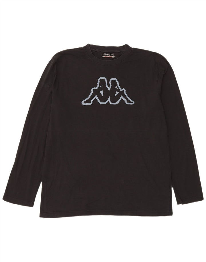 Kappa Mens Graphic Top Manga Longa XL Algodão Preto