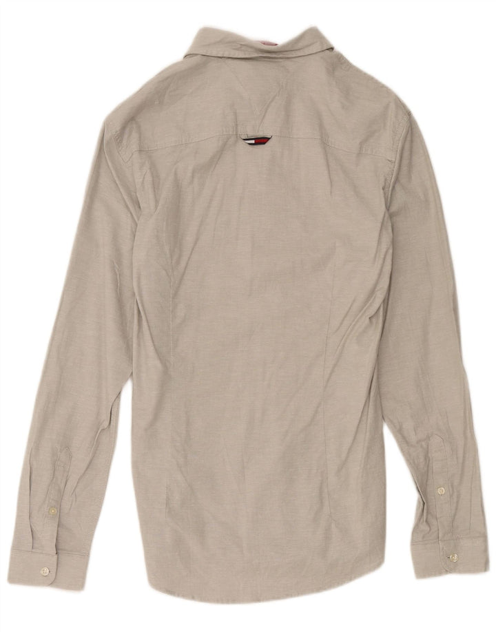 Camisa masculina Tommy Hilfiger grande algodão cinza