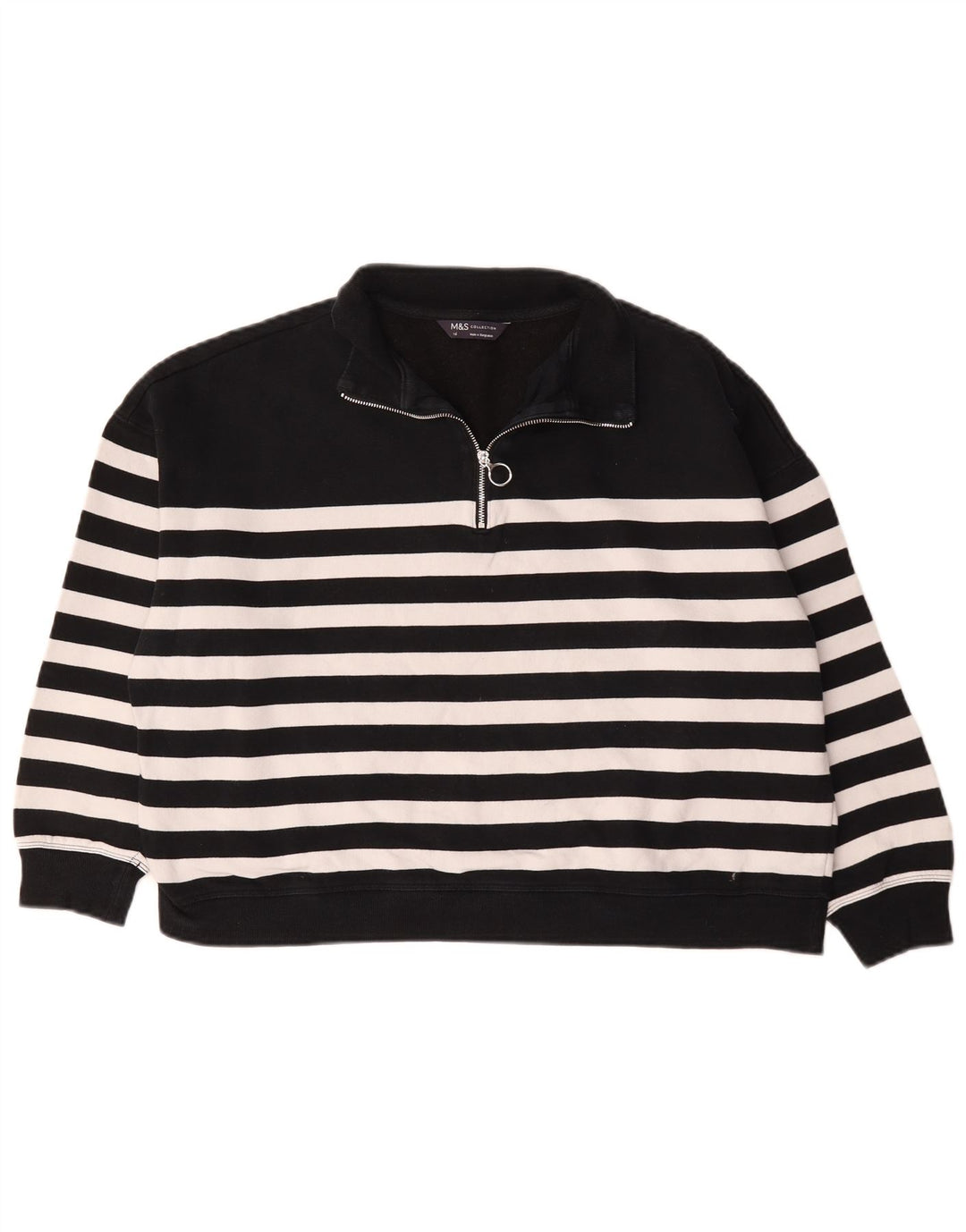 Suéter de moletom oversized feminino Marks & Spencer Reino Unido 16 grande preto