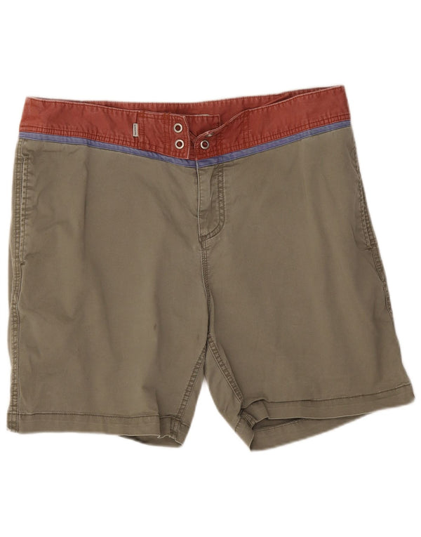 Shorts masculino Quiksilver W36 grande algodão colorblock cáqui