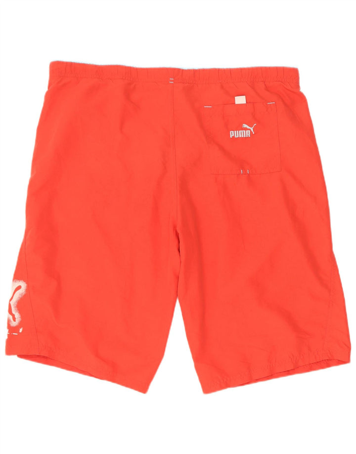 Shorts de natação masculinos Puma Graphic grande poliéster vermelho