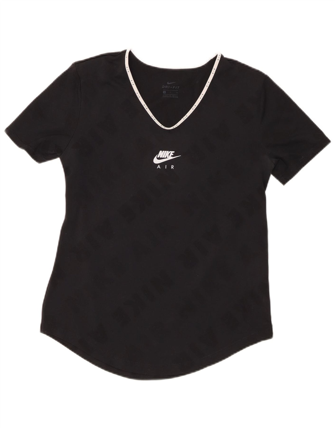 Camiseta feminina NIKE Dri Fit Graphic UK 10 pequena preta poliéster