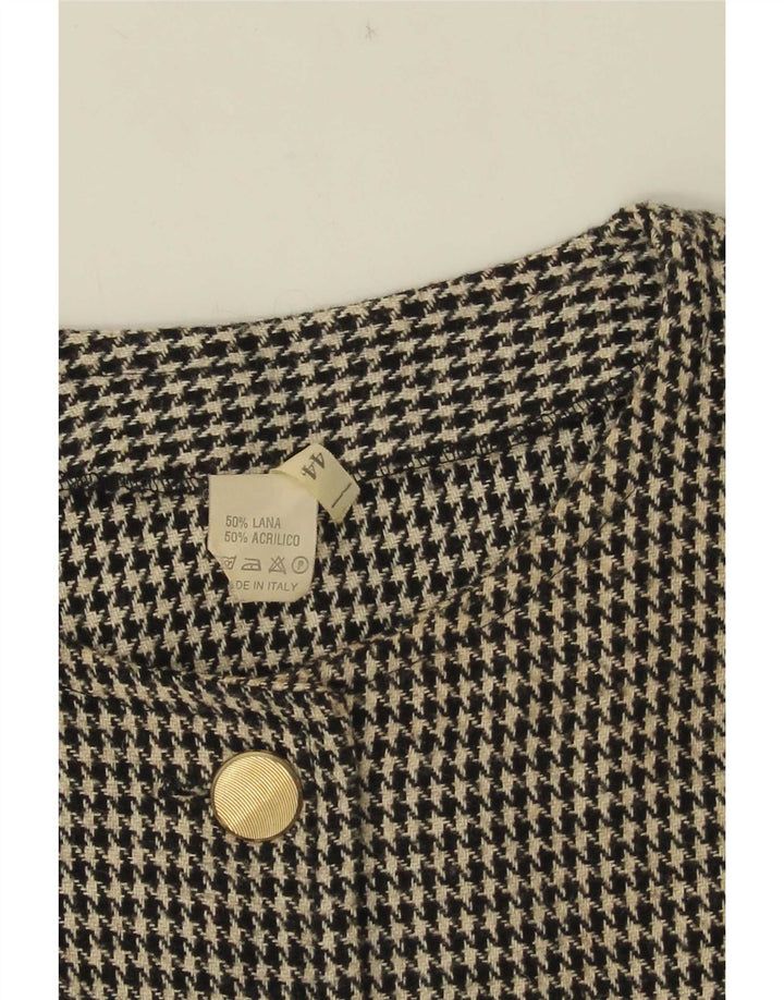 Jaqueta blazer feminina vintage com 5 botões IT 44 médio preto houndstooth