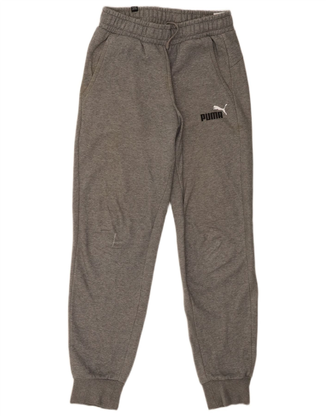 Calça de treino masculina Puma Joggers pequeno algodão manchado cinza