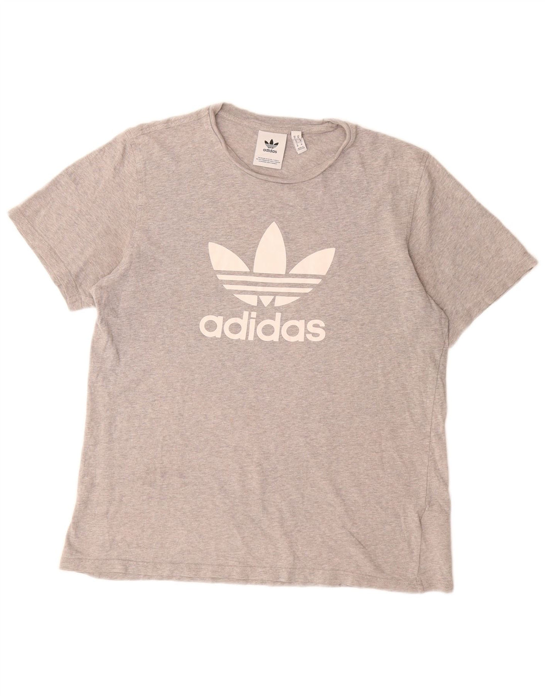 Camiseta masculina ADIDAS com estampa gráfica cinza médio algodão
