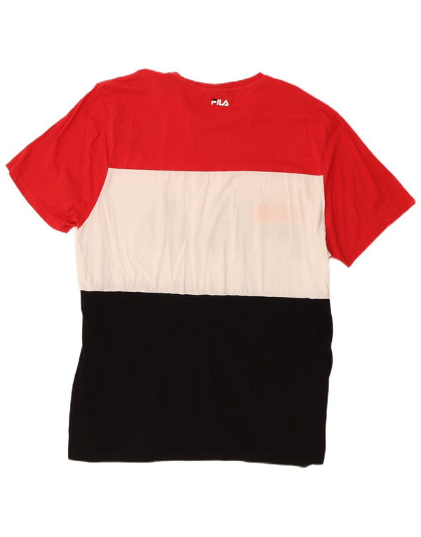 Camiseta masculina Fila Graphic Top XL algodão colorblock multicolorido