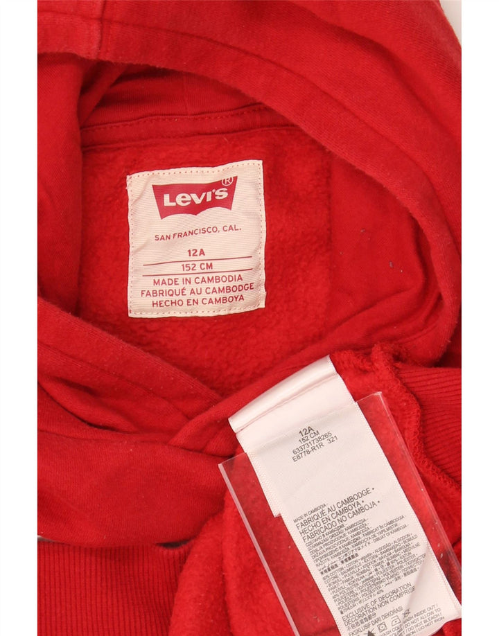 Moletom com capuz gráfico para meninas LEVI'S 11-12 anos algodão vermelho
