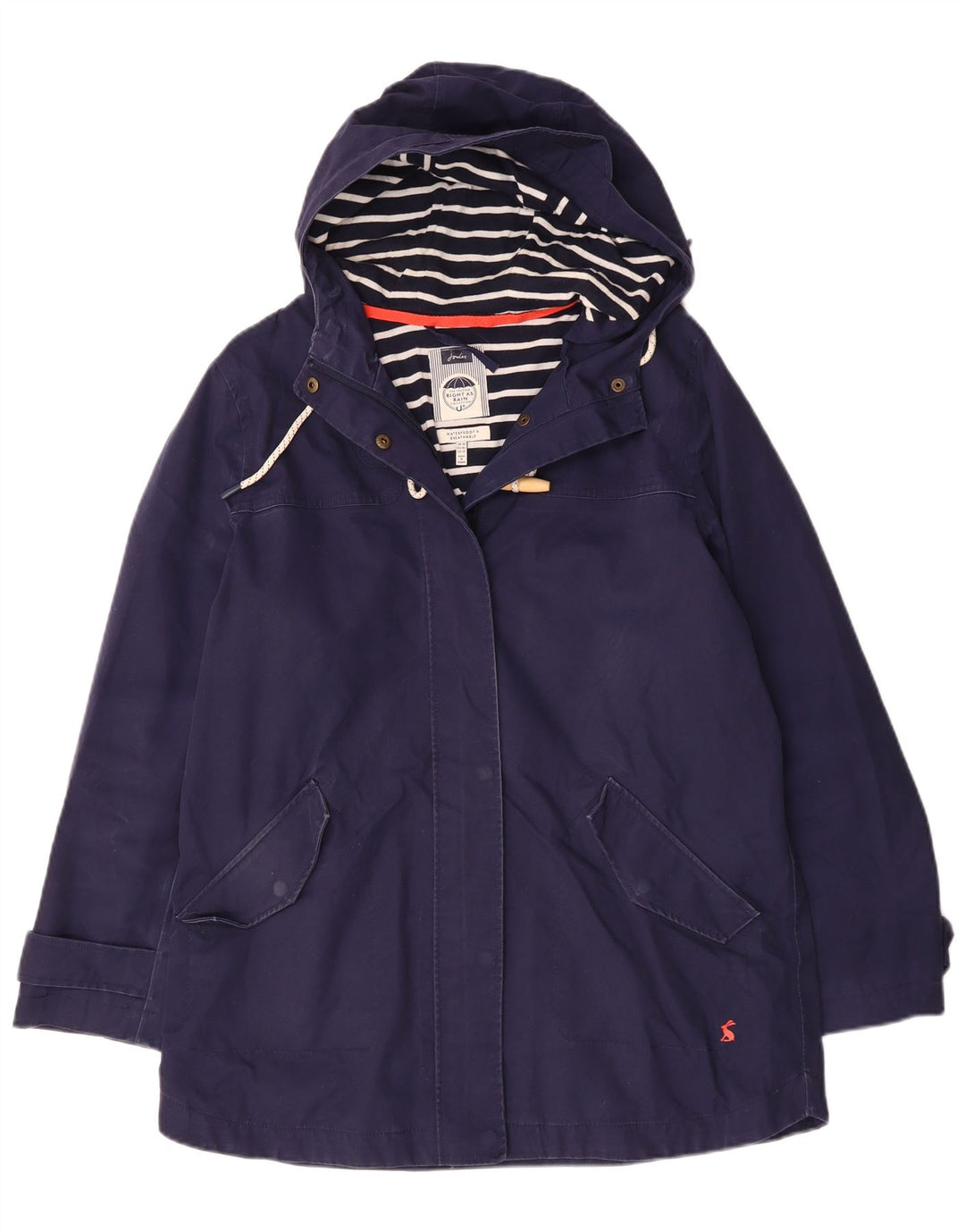 Capa de chuva feminina com capuz JOULES UK 14 grande poliéster azul marinho