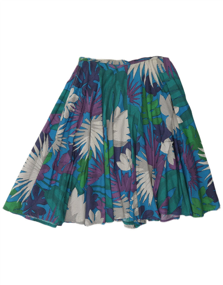Shorts femininos vintage Cullotes casuais W30 médio azul floral