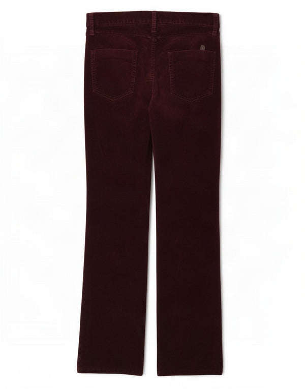 Calça feminina de veludo cotelê Marks & Spencer UK 10 pequena W28 L31 roxa