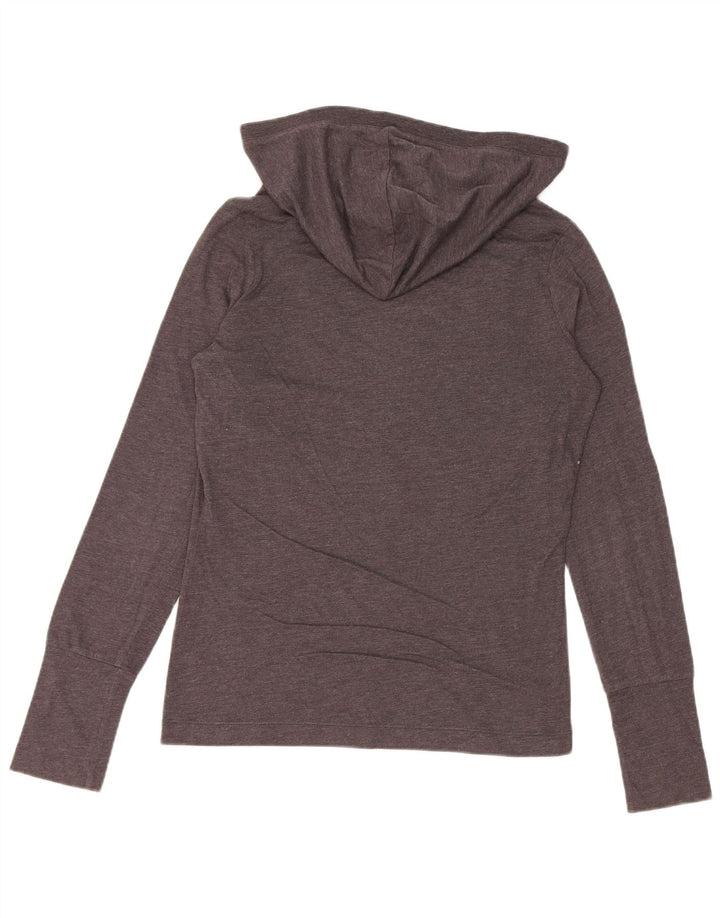 Top gráfico com capuz feminino Diesel manga comprida UK 12 cinza médio