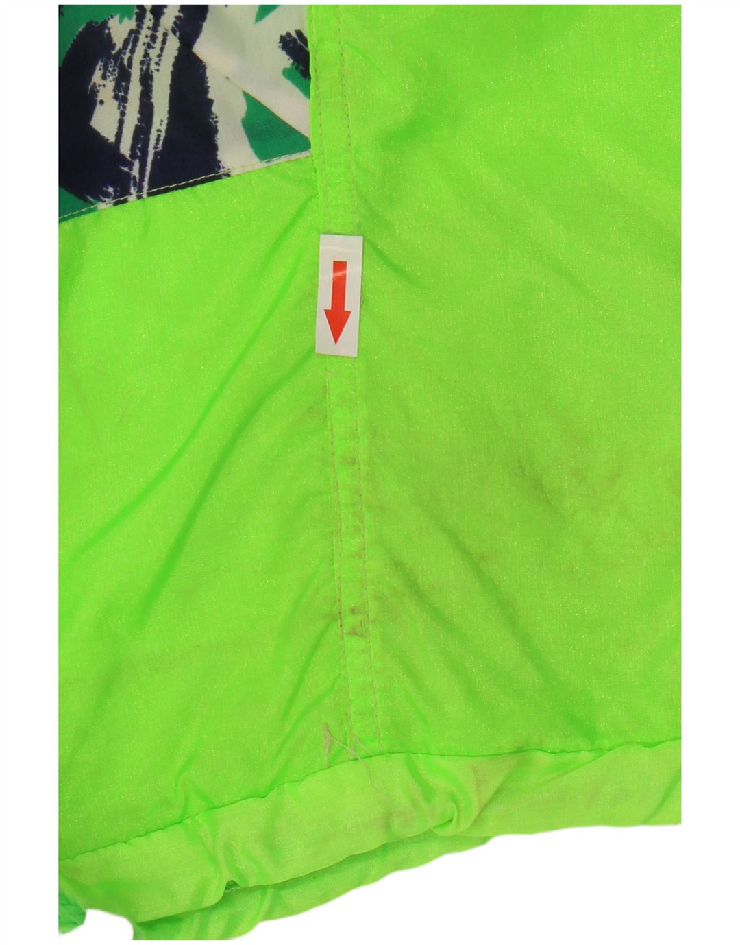 Jaqueta de chuva Anorak dos homens do vintage poliéster geométrico verde grande Reino Unido 40