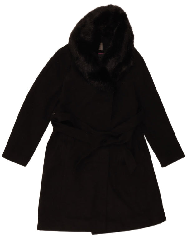 Sobretudo feminino Oasis UK 14 poliéster preto médio