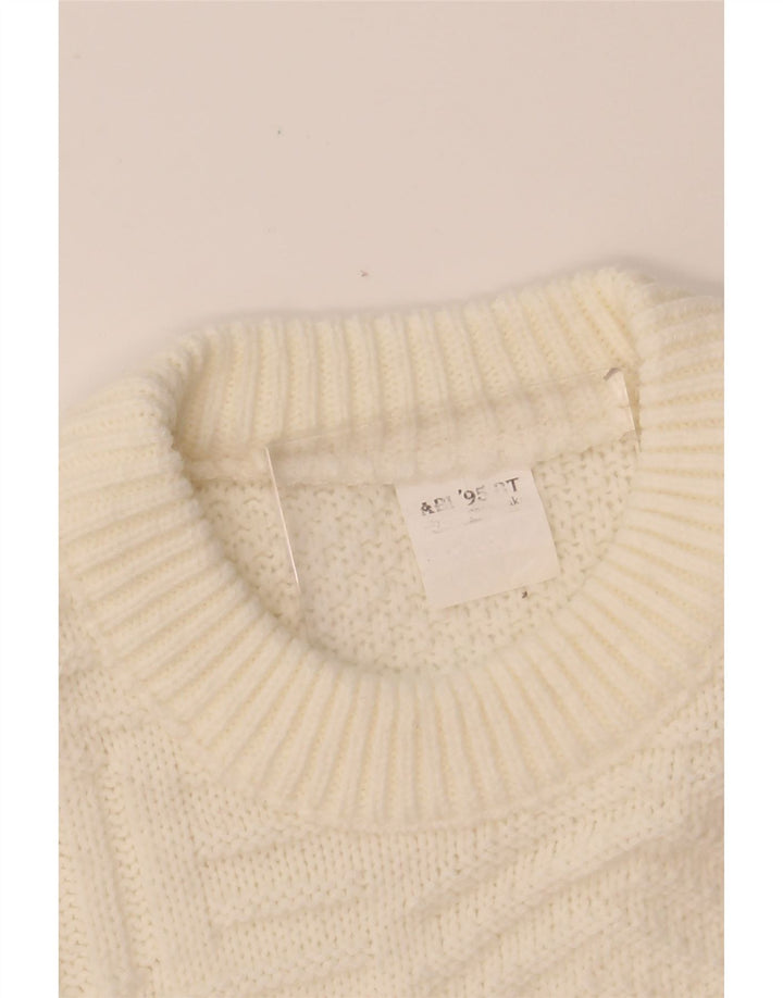 Suéter masculino VINTAGE com gola redonda XL off white
