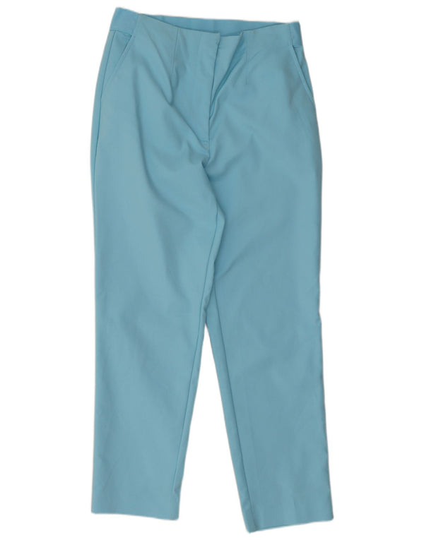 Calças cortadas femininas Marks & Spencer Reino Unido 10 pequenas W28 L25 algodão azul