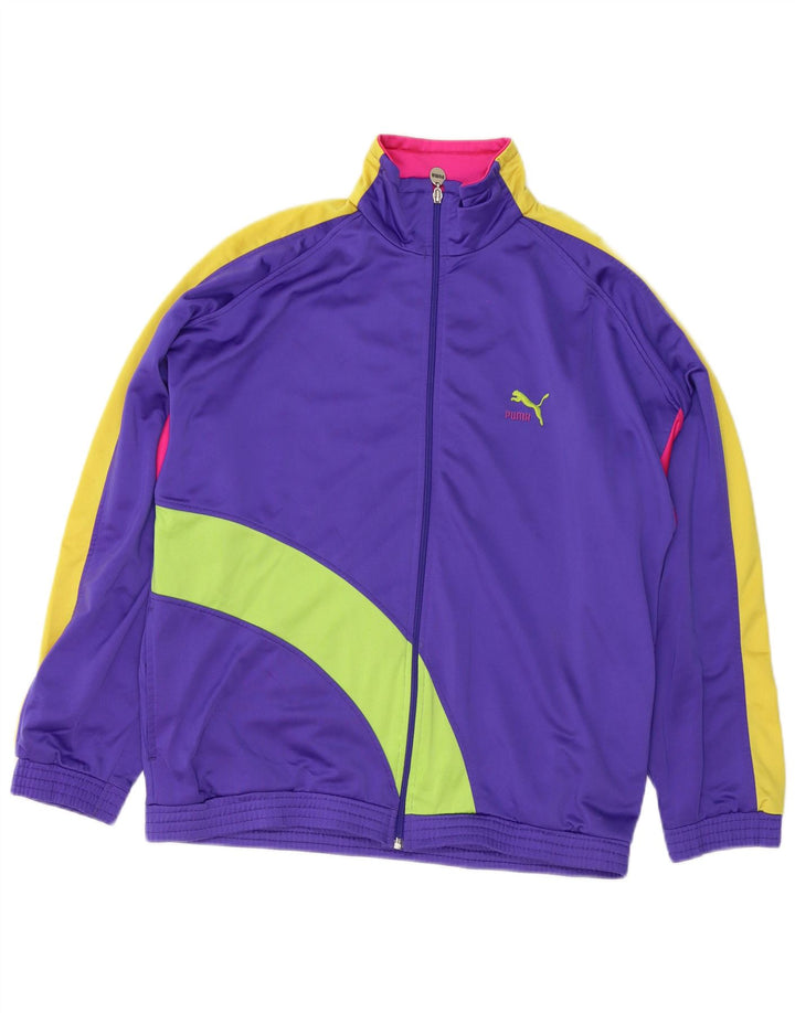 Puma Mens Tracksuit Top Jacket Médio Roxo Colorblock Poliéster