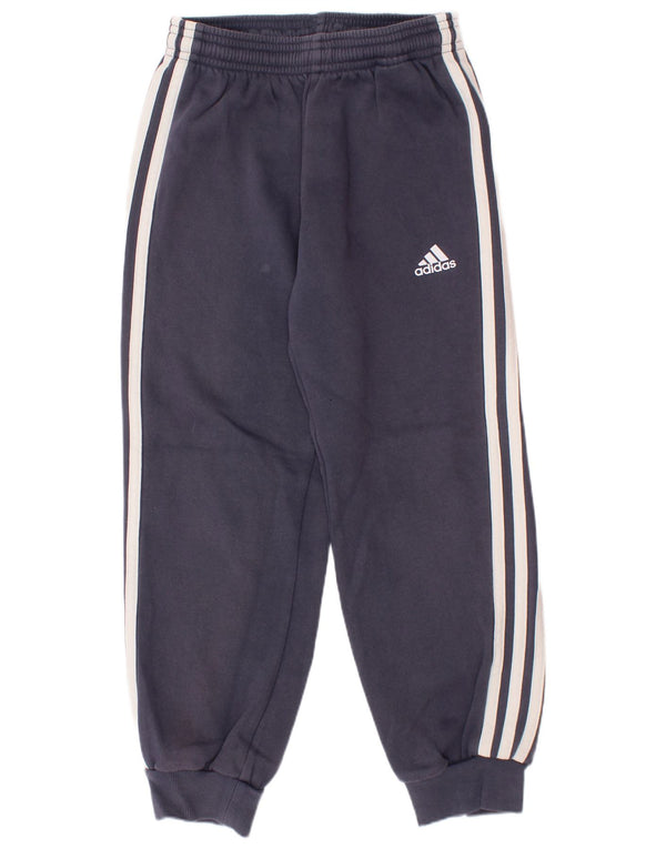 Adidas meninos calças de treino joggers 6-7 anos azul marinho algodão