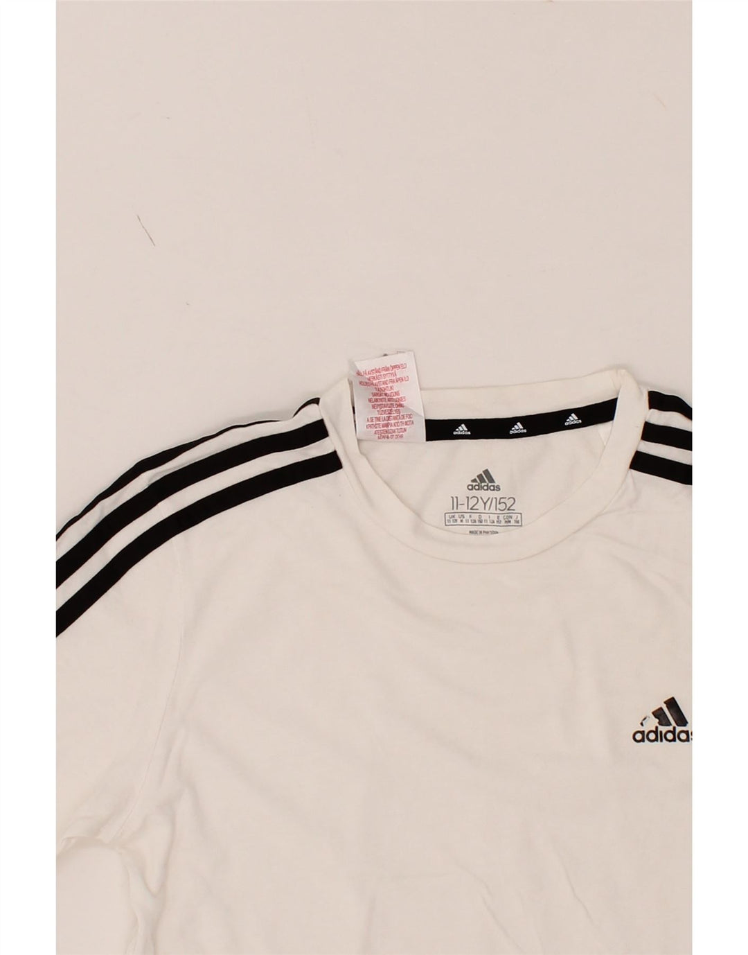 ADIDAS Girls T-Shirt Top 11-12 Years White Cotton Vintage Adidas and Second-Hand Adidas from Messina Hembry 